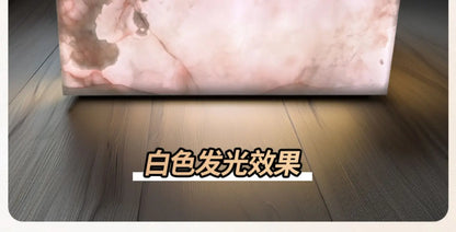 CNatural jade coffee table square crystal light luxury mansion blue and white jade living room marble luminous coffee table C660