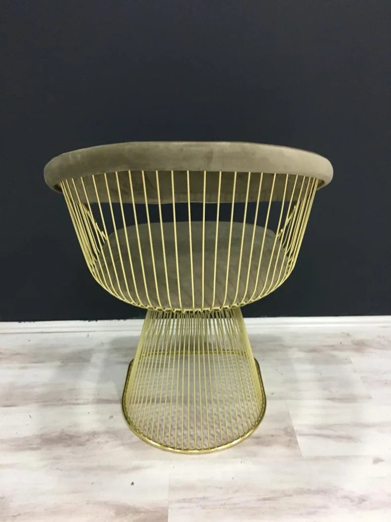 High-end stainless steel dining chair single sofa chair designer home living room wrought iron balcony