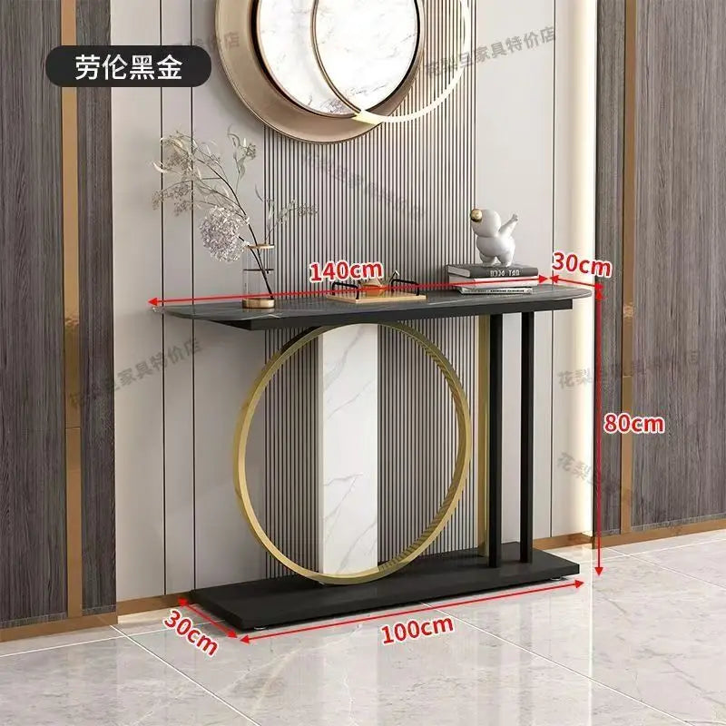 Gold Console Table Industrial Hallway  for Entryway  43 Inch Entryway Tables Narrow Sofa Table for Living Room