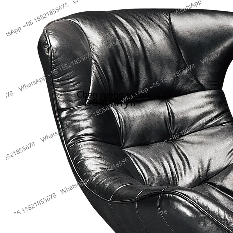 New style Italian Single Leather Sofa Chair Living Room Light Luxury Bedroom Modern Wingback Chair Leisure Chair Recliner ss 730