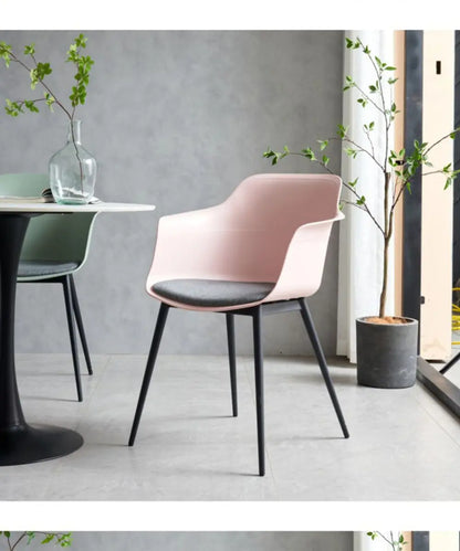Modern Simple Living Room Chair Plastic Cushion Chair Home Restaurant Armchair Nordic Leisure Chairs Backrest Desk Chairs