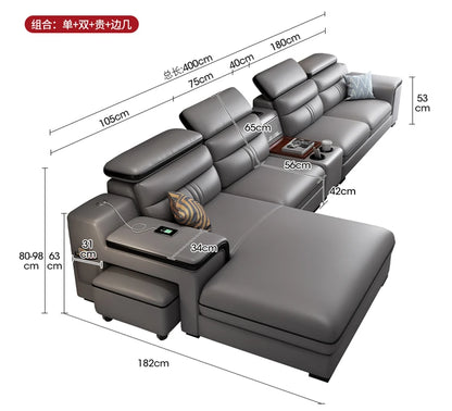 Genuine Leather Modern Sofas Luxury Classic Bedrooms Cinema Sofas Comfortable Straight Muebles Para El Hogar Home Accessories