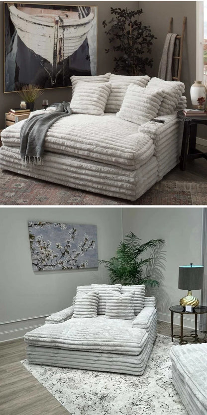 Nordic Cloud Lazy Sofa Thick Corduroy Texture Extra Wide Seat Depth Design Vacuum Compressed Packaging A Must-Have for Home