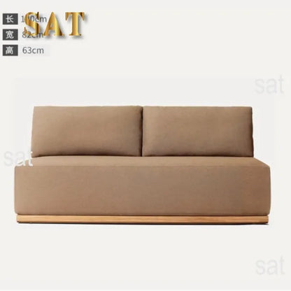 nvModern Simple Courtyard Villa Garden Outdoor Waterproof Sunscreen Anticorrosive Durable Teak Sofa Outdoor Furniture&