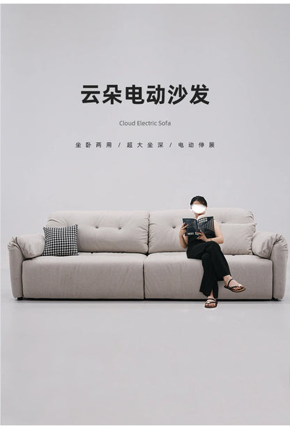 Cloud Electric Sofa Living Room Modern Simple Telescopic Fabric Lazy Multi-functional Sofa Bed Dual-purpose