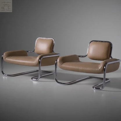 Medieval designer stainless steel embossed leisure chair personalized single sofa chair
