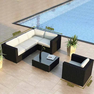 Imitation rattan sofa leisure courtyard garden sun room outdoor outdoor balcony corner waterproof