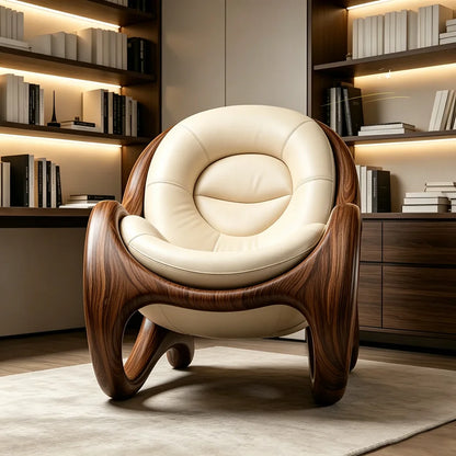 Beauty Armrest Lounge Chair Luxury Designer Art Wooden Salon Living Room Chairs Bauhaus Reading Sillones De Sala Home Furniture