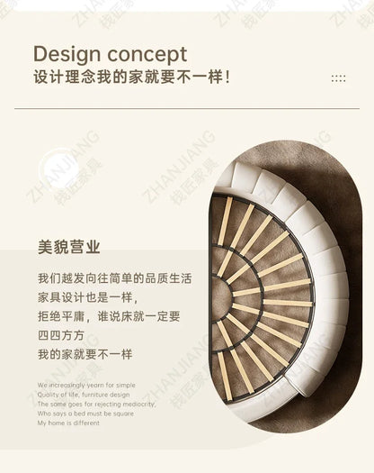 M71 round Bed Double Marriage Bed Modern Simple Home Hotel 2M Serena Large round Cream Wind Bed in Master Bedroom