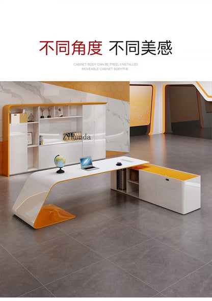 Painted desk simple modern fashion light luxury boss table creative president table and chair combination
