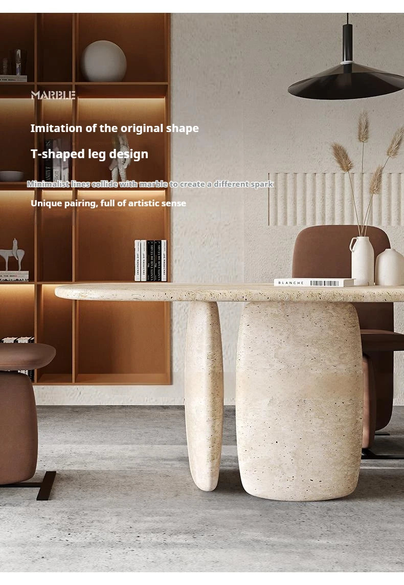 Italian Minimalist Marble Dining Table, Nordic Designer Modern Kitchen Table for Home, Customizable, Safe,, Artful Style