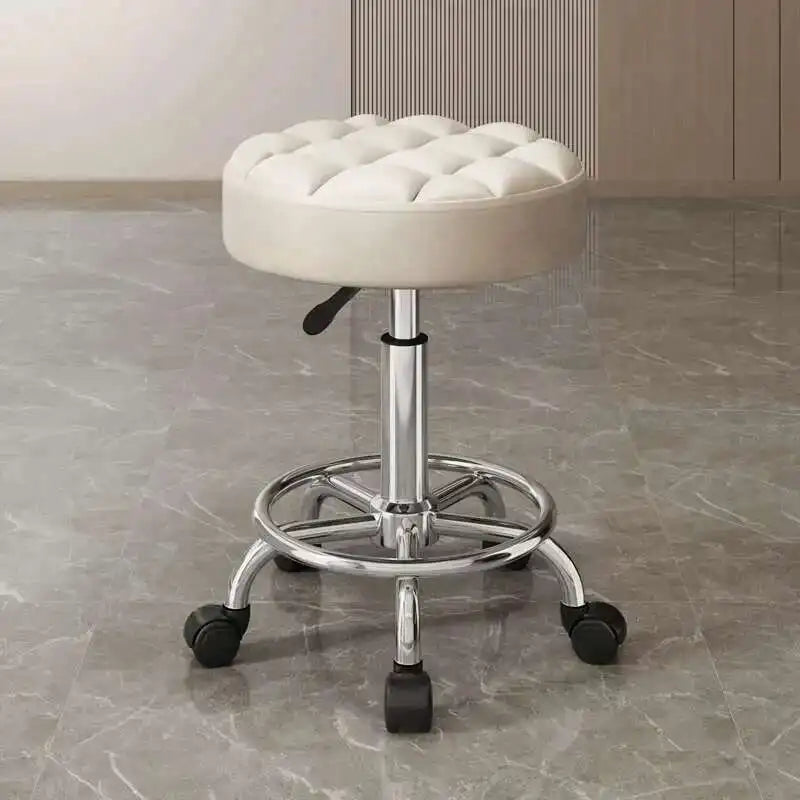 Barber Nail Salon Chair Swivel Wheels Rotating Salon Hair Stylist Barbershop Equipment Furniture Professional Rolling Silla