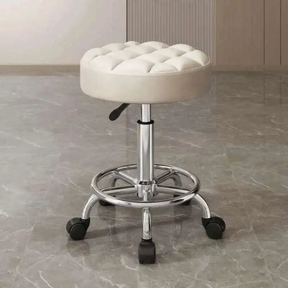 Barber Nail Salon Chair Swivel Wheels Rotating Salon Hair Stylist Barbershop Equipment Furniture Professional Rolling Silla
