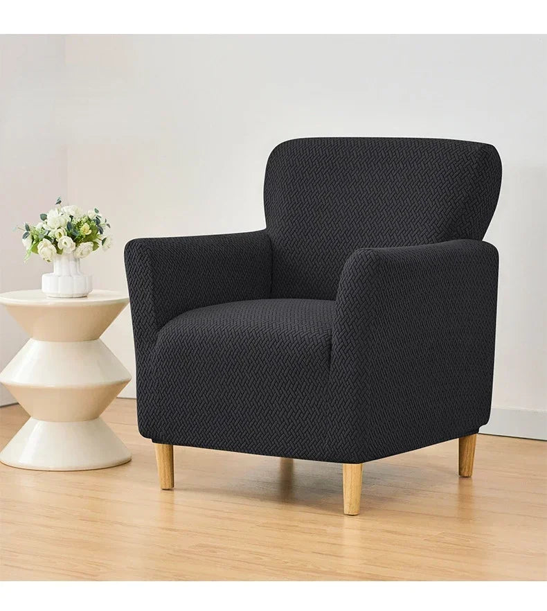 Jacquard Club Tub Sofa Cover Elastic Single Armchair Slipcover Stretch Spandex Chair Slipcover for Bar Counter Living Room