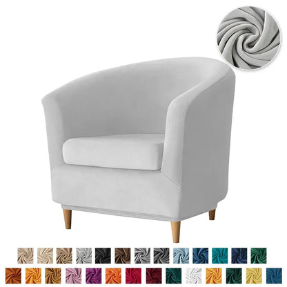 Velvet Tub Cover Chair Jacquard Single Seat Sofa Slipcover 1 Seate Living Room  Furniture Couch Washable Club Armchair Cover