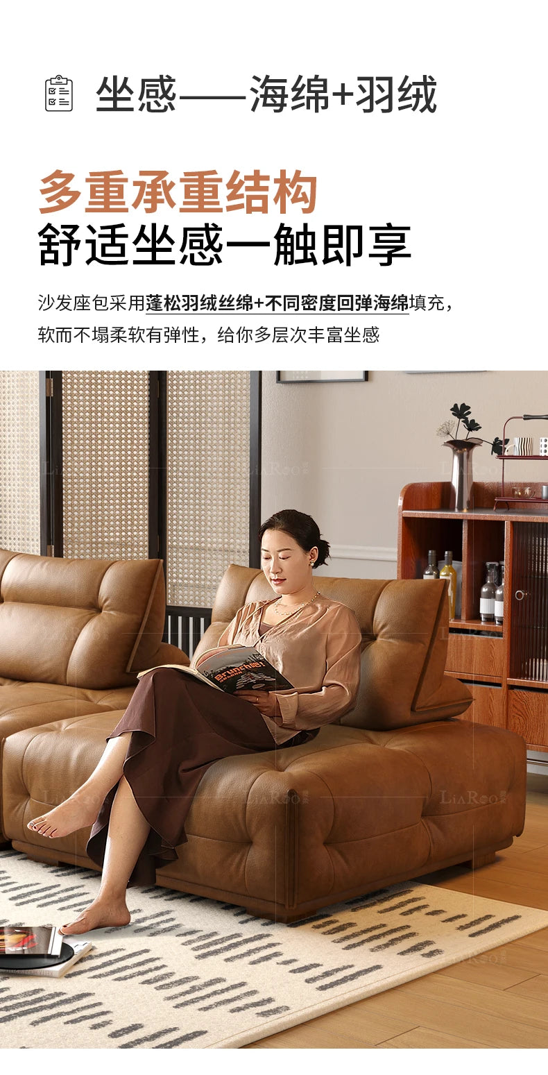 Adults Sleep Living Room Couch European Brown Villa Modular Corner Sectional Sofa Double Lounge Leather Canape Salon Furniture