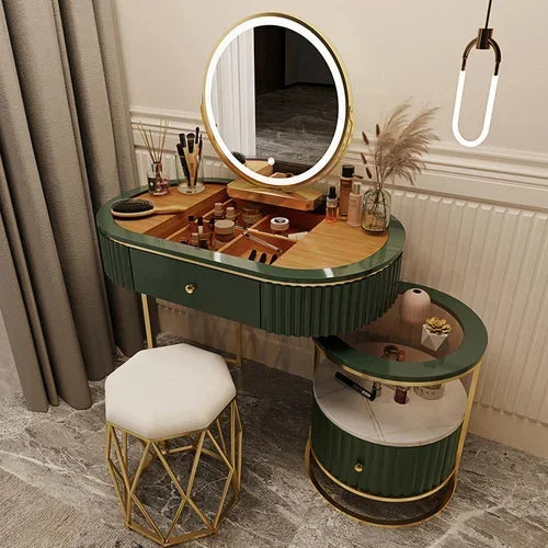 Luxury Charm Dressing Table Luxury Nordic Salon Drawer Nordic Dressing Table Mirror Chair Storage Coiffeuse Furniture Makeup