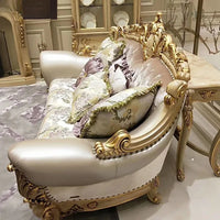 Luxury European-style villa leather sofa combination