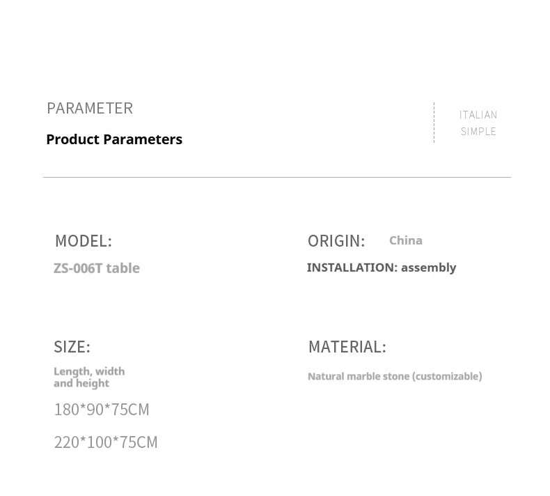 Italian Minimalist Marble Dining Table, Nordic Designer Modern Kitchen Table for Home, Customizable, Safe,, Artful Style