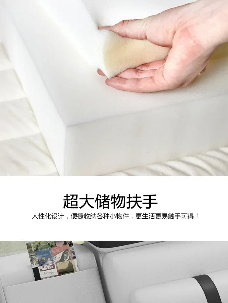 Popular and durable massage seat, cowhide multifunctional living room furniture, leather art storage, sofa combination