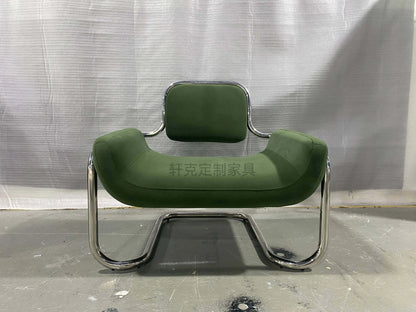 Nordic medieval curved special-shaped convex chair stainless steel light luxury backrest single chairTJ