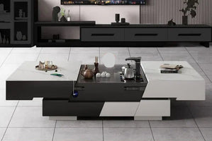 Clear Simple Adjustable Coffee Table Multi Function Lifting Living Room Side Table Modern Design Mesa Auxiliar Home Furniture