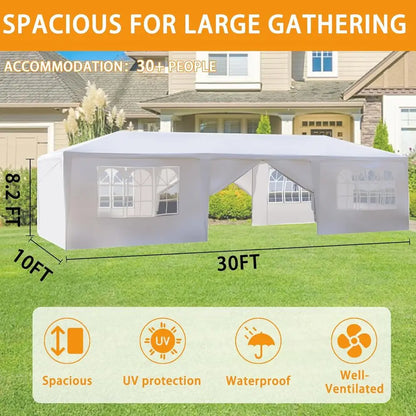 Heavy-Duty Outdoor Party Tent with 8 Removable Sidewalls for Large Backyard Events, Weddings, and BBQs