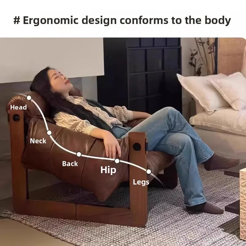 Leisure chair Lazy sofa, home living room Bedroom Hotel B & B balcony Single sofa Vintage Internet celebrity recliner
