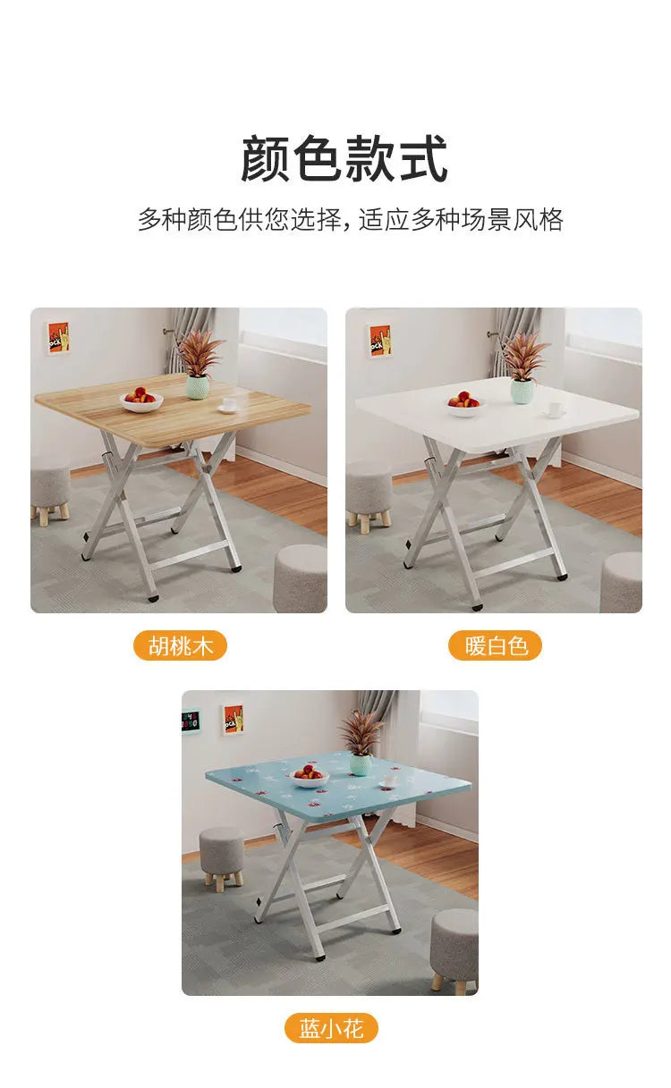 2025 New Folding Table,Indoor Outdoor Heavy Duty Portable Folding Square Woodiness Dining Table ,for Picnic, Party, Camping