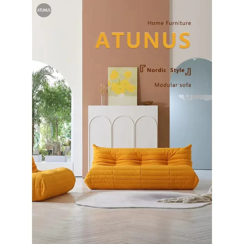 Drop Shipping Nordic White Living Room Sofa 3 Seater Couch Compressed Vacuum Foam Floor Lazy Chair Sofa Set