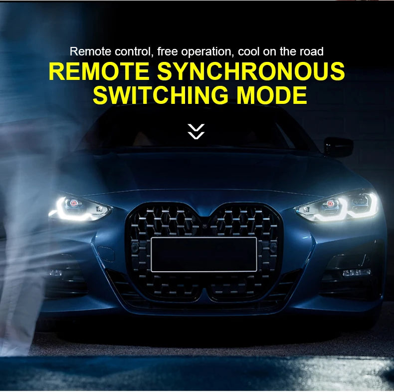 Cool Decoration Dynamic LED Car Headlights Devil Eye LED Car Light Headlight Assembly Modified Eagle Eye Light Cars Accessories