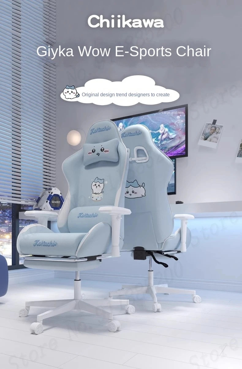 Pink Cute Gaming Chair Ergonomic Internet Celebrity Live Broadcast Computer Chair Home Office Lifting Rotating Reclining Seat