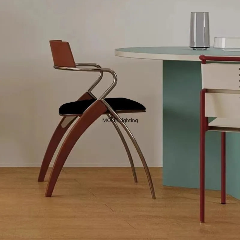 Antique Danish Designer Dining Chair Retro Simple Household Solid Wood Backrest Armchair Net Red Coffee Shop Leisure Chair