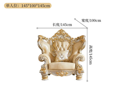 Luxury Couch Living Room Sofa Genuine Leather Solid Wood Living Room Sofa Elegant Europe Canape Salon Home Furniture