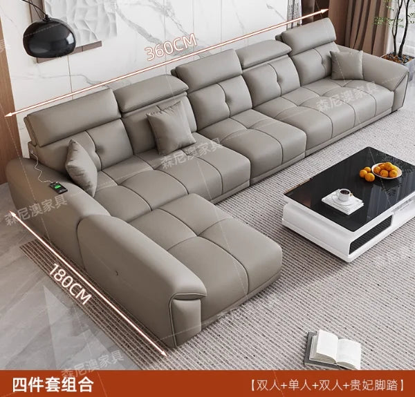 Modern Minimalist Sofa Leather Recliner Corner Living Room Sofa Relaxing Comfortable Muebles Para Habitacion Home Accessories