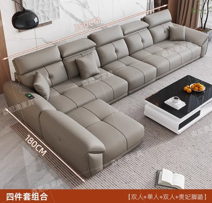 Modern Minimalist Sofa Leather Recliner Corner Living Room Sofa Relaxing Comfortable Muebles Para Habitacion Home Accessories