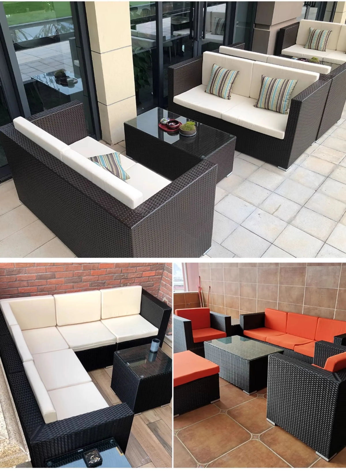 Outdoor Rattan Garden Furniture Sets Sofa Modern Luxury Metal Garden Furniture Sets Storage Table Conjunto Trendy Furniture