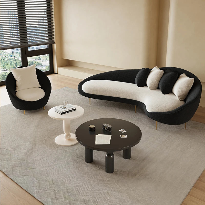 Romantic Curved Sofa Simple European Creative Room Decor Unusual Lounge Living Room Sofas Trendy Romantic Muebles Furniture