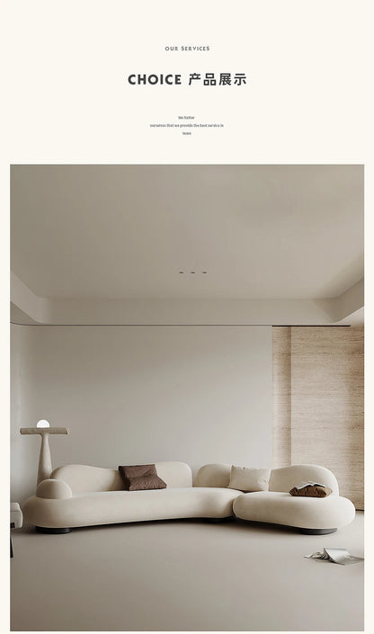 Fabric sofa curved living room size apartment Italian minimalist designer