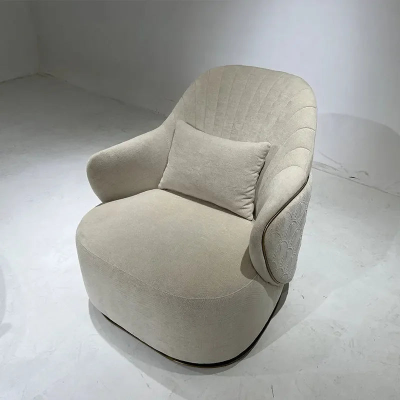 Italian light luxury single sofa chair villa living room home leather armchair model room designer leisure