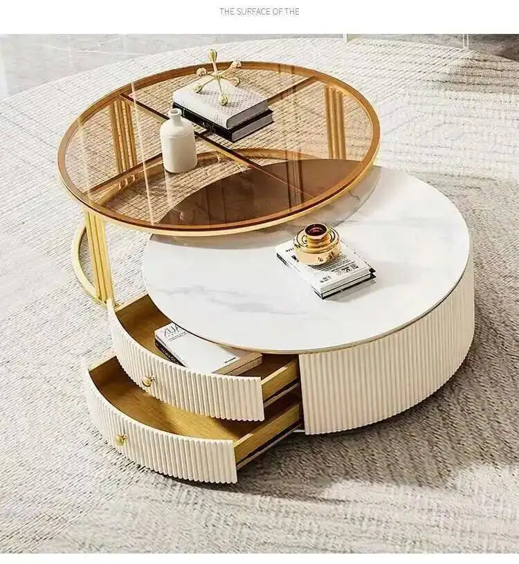 Effect Nordic Marble Luxury Side Coffee Tables Mesa Living Table Room Korea Glass Beautiful Cute De Centro De Sala Furniture