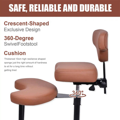 Cross Leg Chair - Meditation Chair with Wheels, ADHD Chair, Height Adjustable Seat, Adjustable Footstool