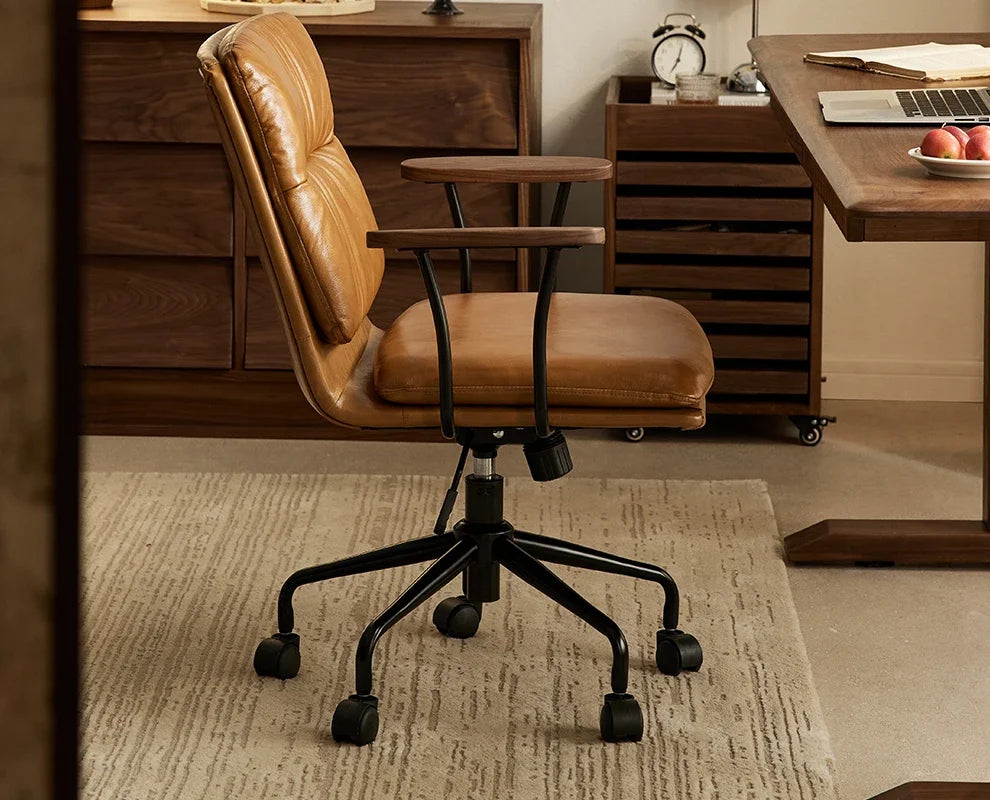 O Black Walnut Book Chair Computer Chair Ergonomic Office Book Chair Comfortable And Sedentary Backrest Lifting And Rotating