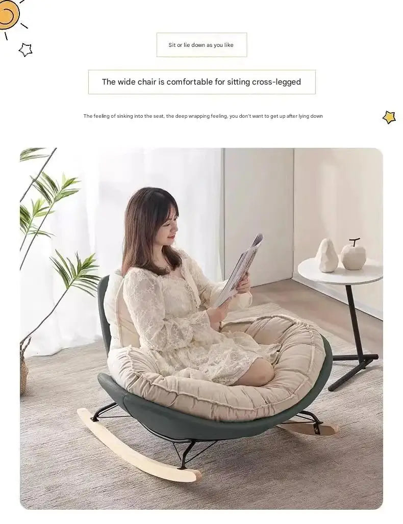 Thickened Penguin Rocking Chair Balcony Sofa Home Bedroom Leisure Chair Wide