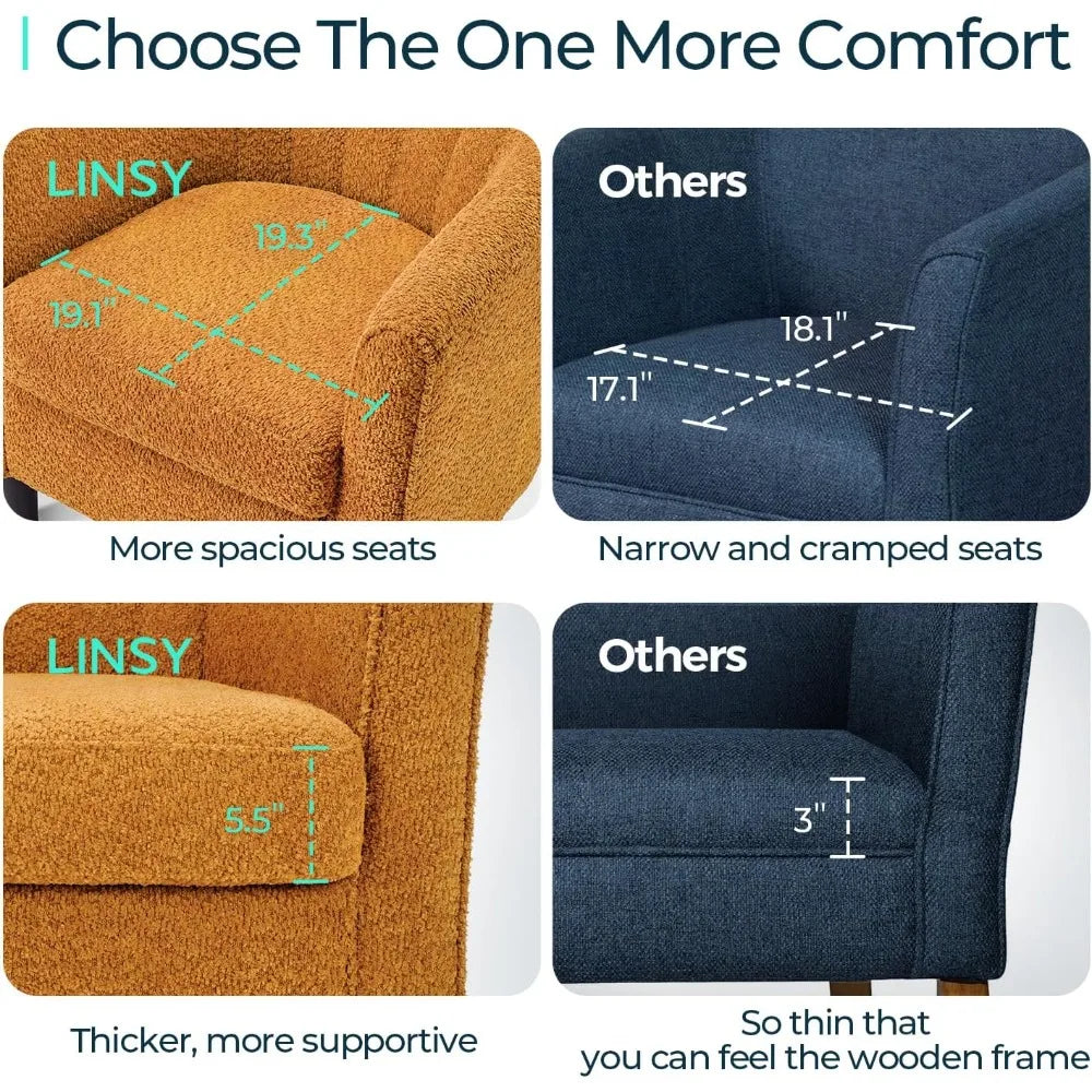 accent chair with ottoman, chenille barrel chair with footstool, modern upholstered armchair for living room bedroom waiting ro