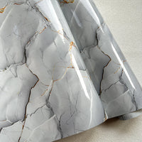 1 roll of marble self-adhesive wallpaper PET waterproof, flame-retardant, oil proof sticker background wall decorative wallpaper