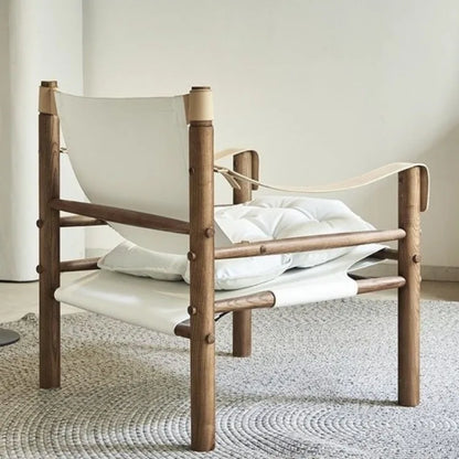 Nordic Living Room Chairs Solid Wood Armchair with Backrest Portable Relaxing Lounge Chair Luxury Sofa Chair Home Furniture