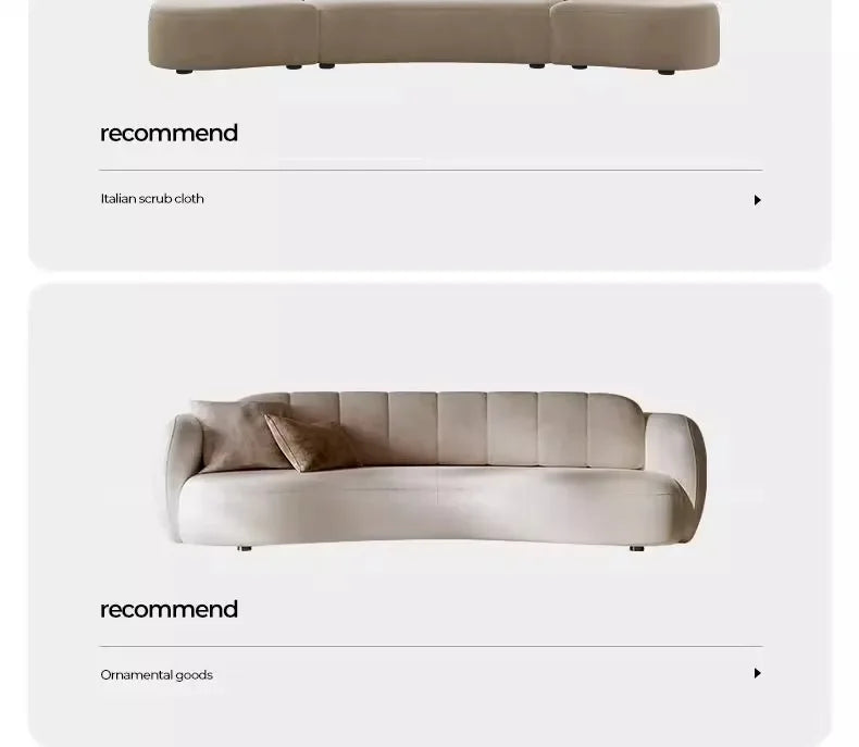 Italian minimalist special-shaped curved fabric sofa villa club small apartment living room home simple SOFA