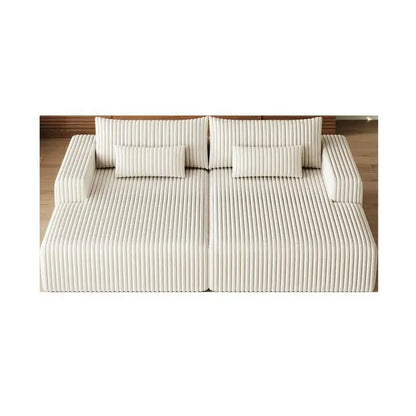 Vacuum Compressed Comfy Corduroy Fluffy Sofa Set Furniture Living Room Modular Couch Modern L Shape Sectional Sofa