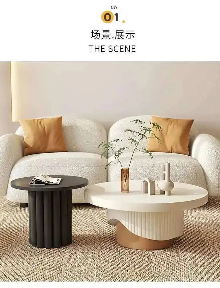 Table ronde unique, tables modernes, table basse, table basse glamour, esthétique, luxe, minimaliste, glamour, meubles de salon Basseliving